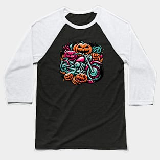 Motorcycle Halloween Baseball T-Shirt